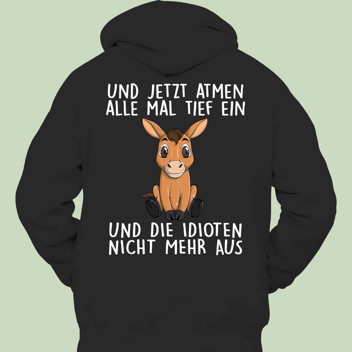 Einatmen Pferd - Hoodie Unisex Rückendruck