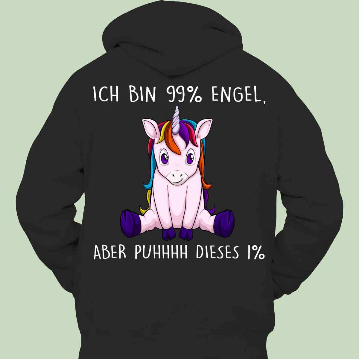 Engel Einhorn 2 - Hoodie Unisex Rückendruck