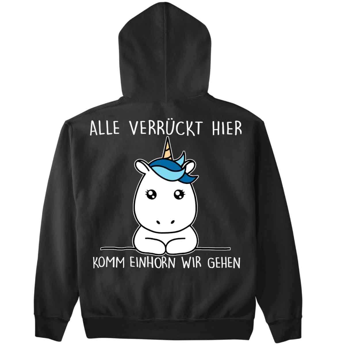 Komm Simple Einhorn - Premium Hoodie Unisex Rückendruck