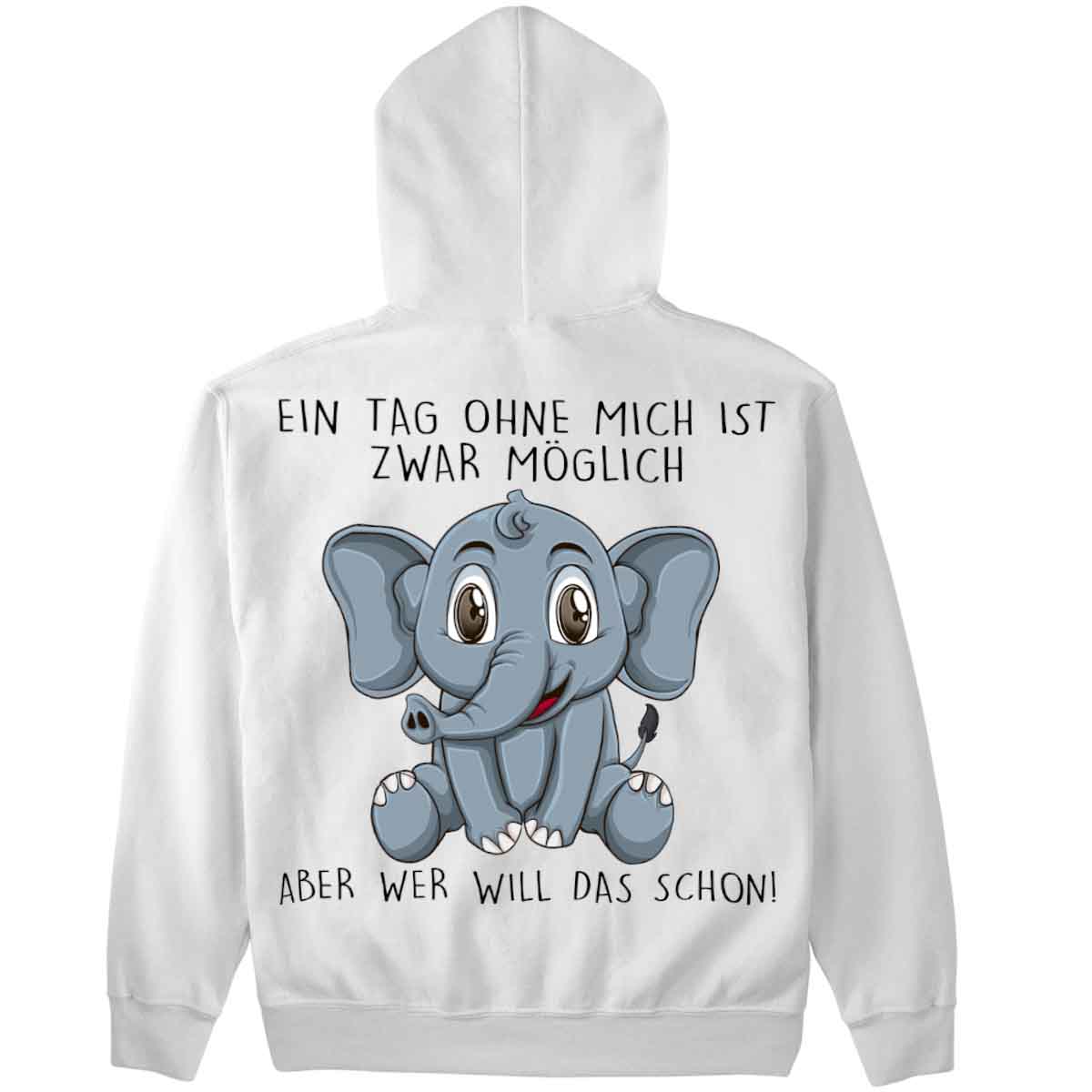 Ohne Mich Elefant - Premium Hoodie Unisex Rückendruck