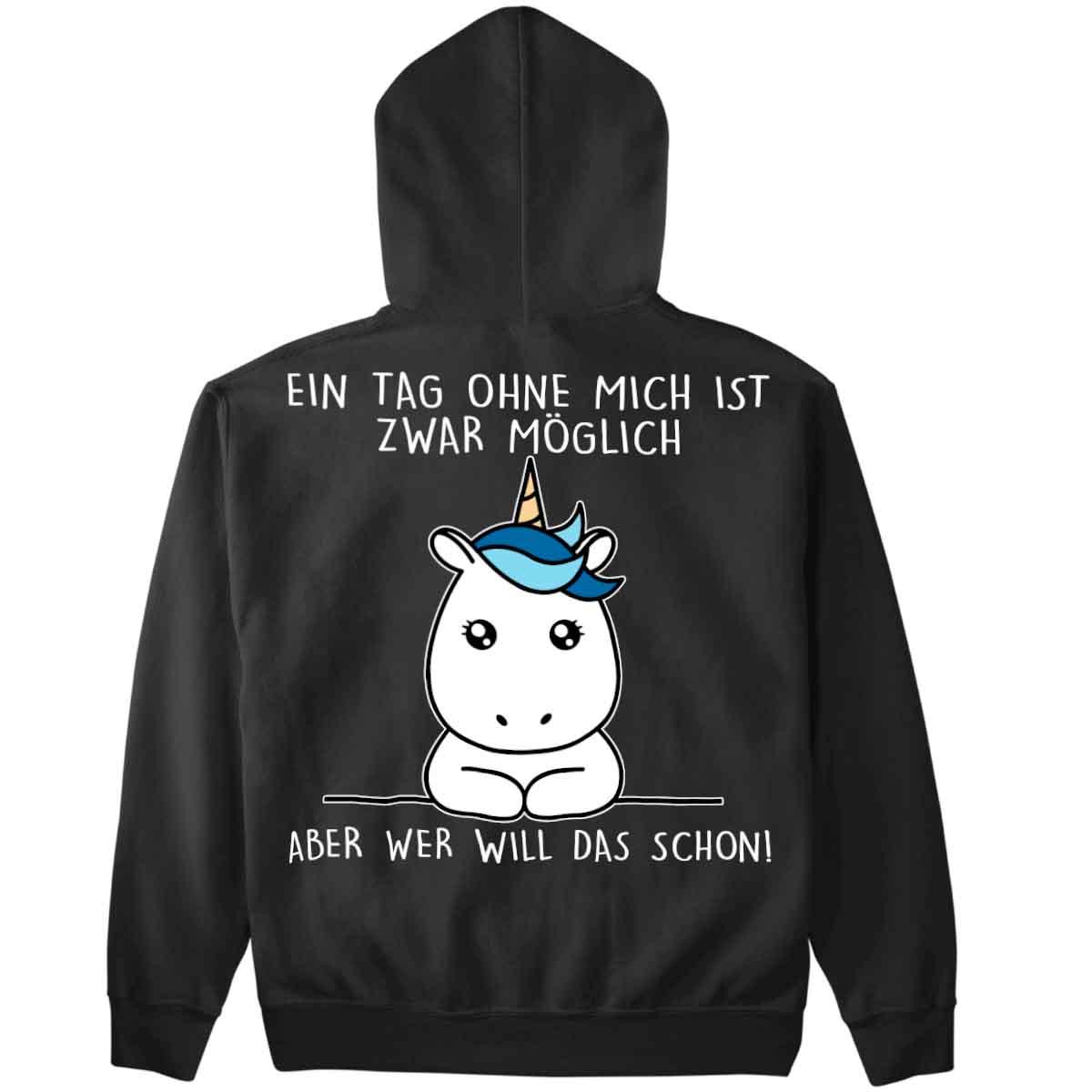 Ohne Mich Simple Einhorn - Premium Hoodie Unisex Rückendruck