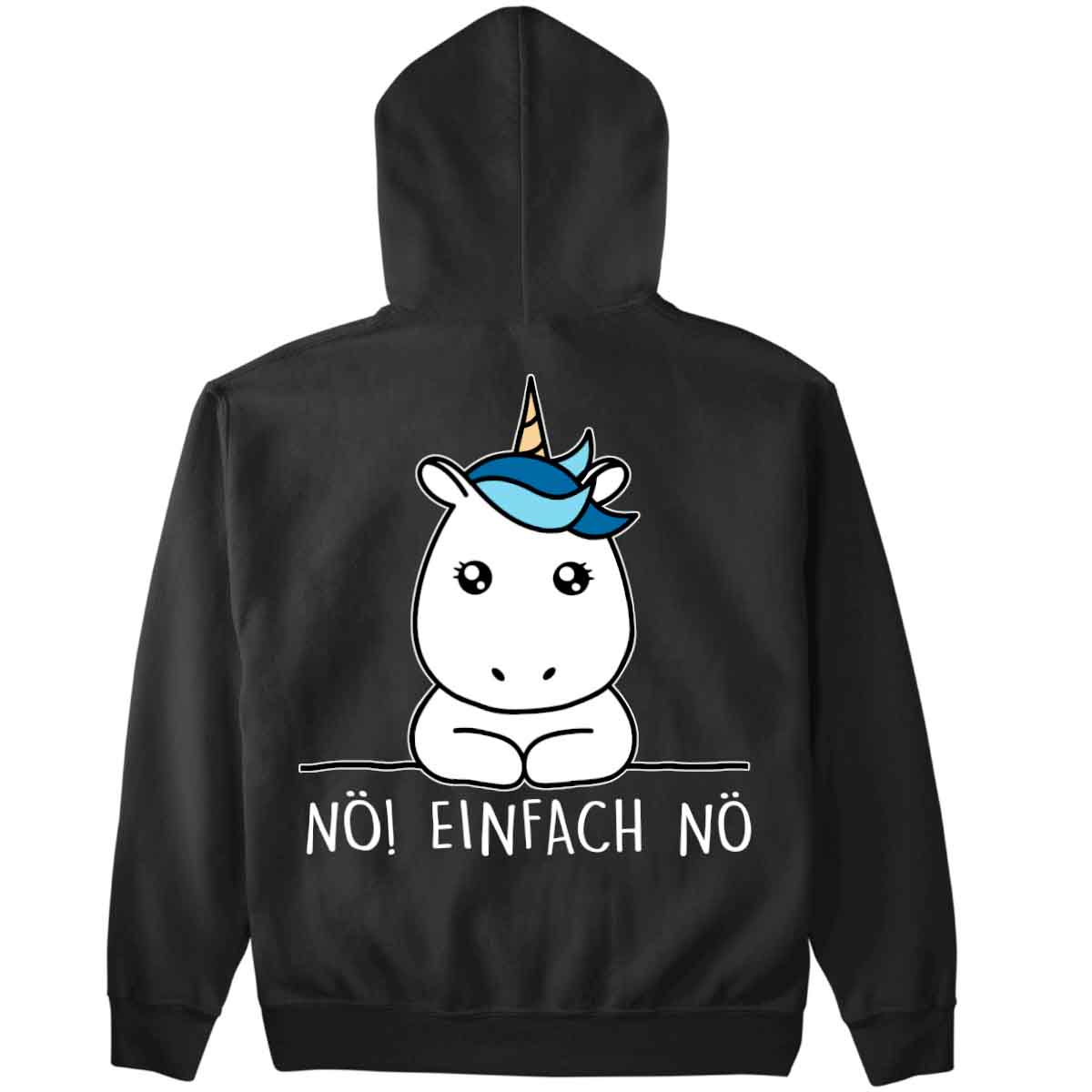 Nö! Simple Einhorn - Premium Hoodie Unisex Rückendruck