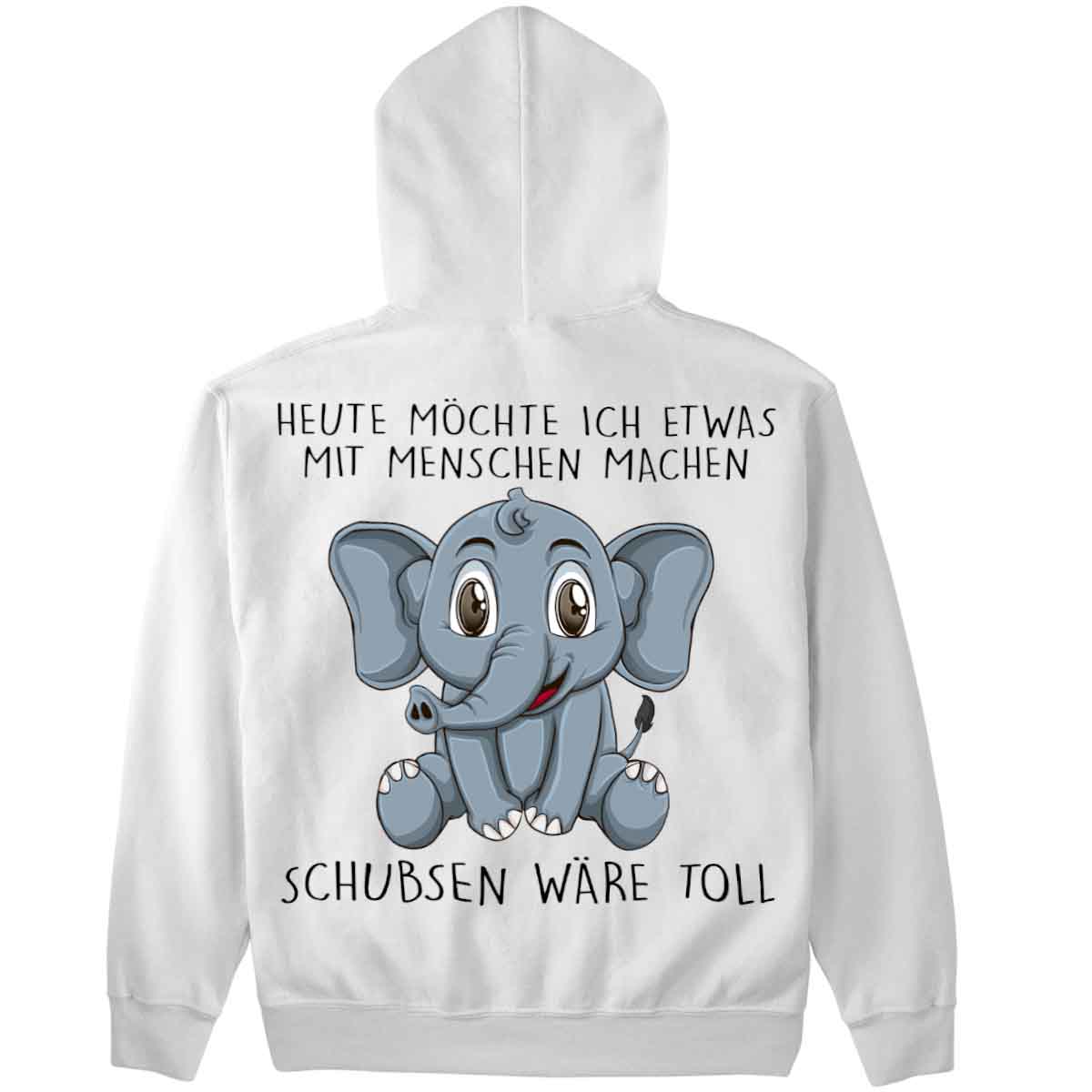 Schubsen Elefant - Premium Hoodie Unisex Rückendruck