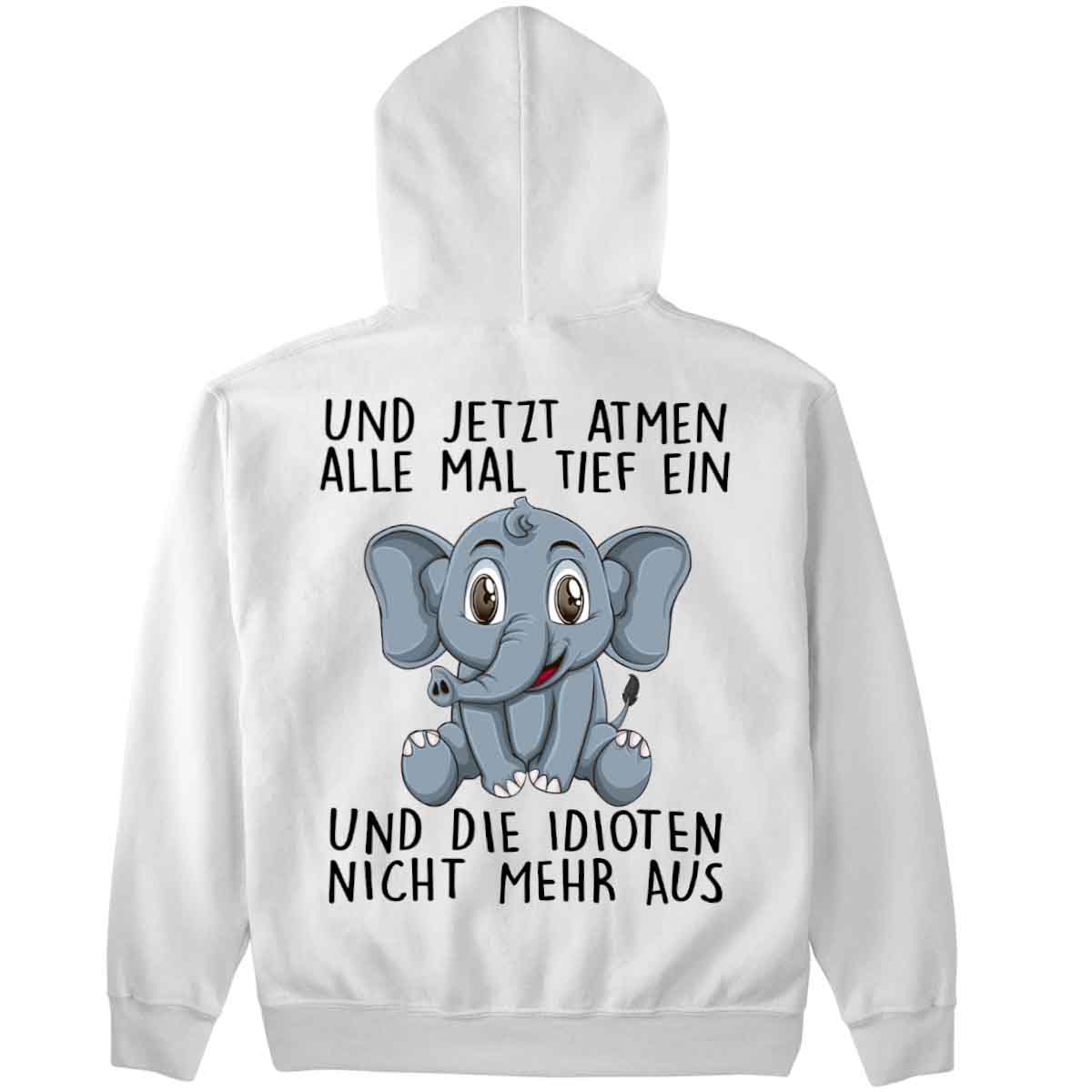 Einatmen Elefant - Premium Hoodie Unisex Rückendruck
