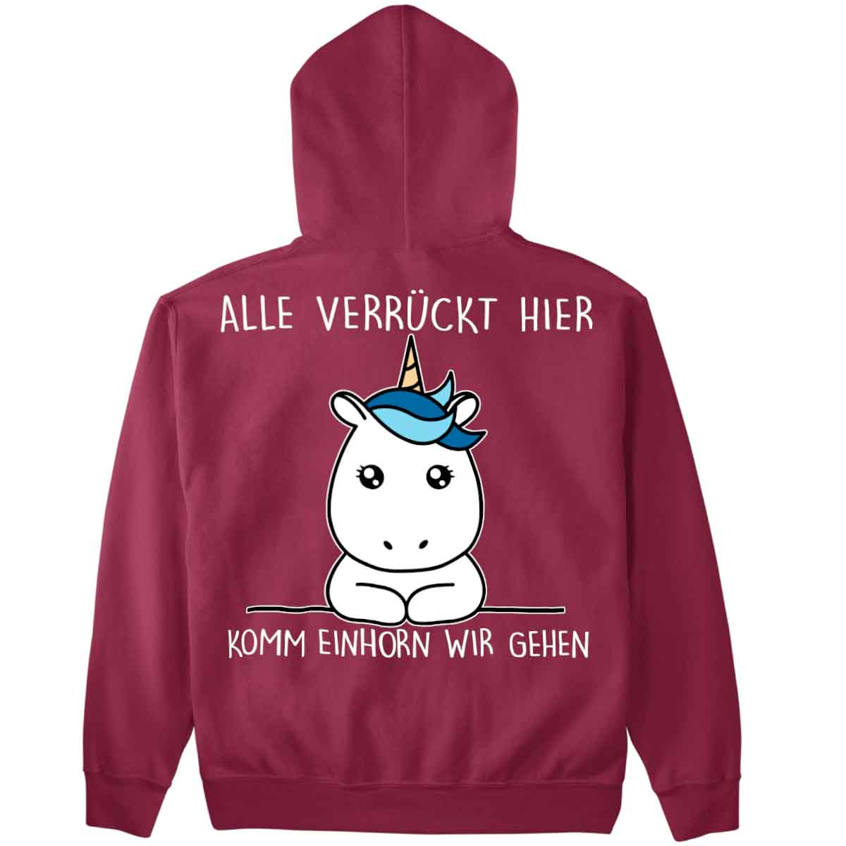 Komm Simple Einhorn - Premium Hoodie Unisex Rückendruck