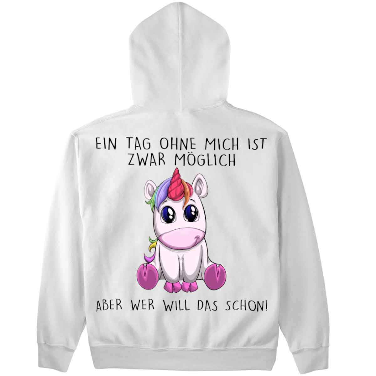 Ohne Mich Einhorn - Premium Hoodie Unisex Rückendruck