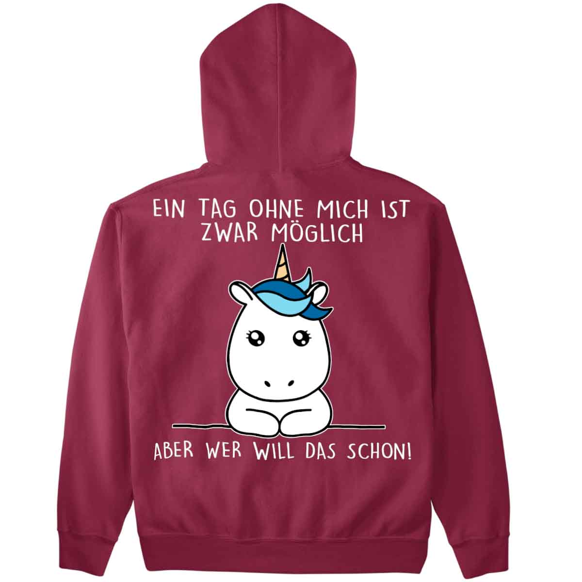 Ohne Mich Simple Einhorn - Premium Hoodie Unisex Rückendruck