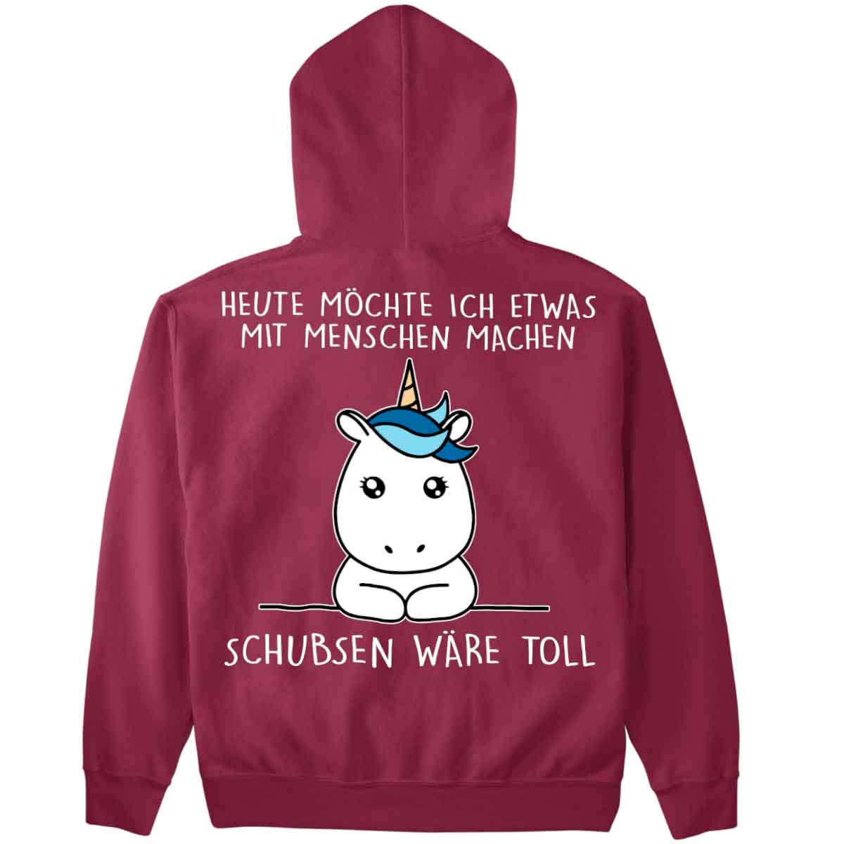 Schubsen Simple Einhorn - Premium Hoodie Unisex Rückendruck