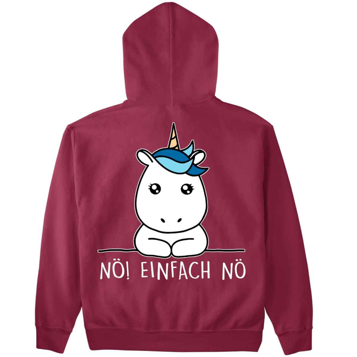 Nö! Simple Einhorn - Premium Hoodie Unisex Rückendruck