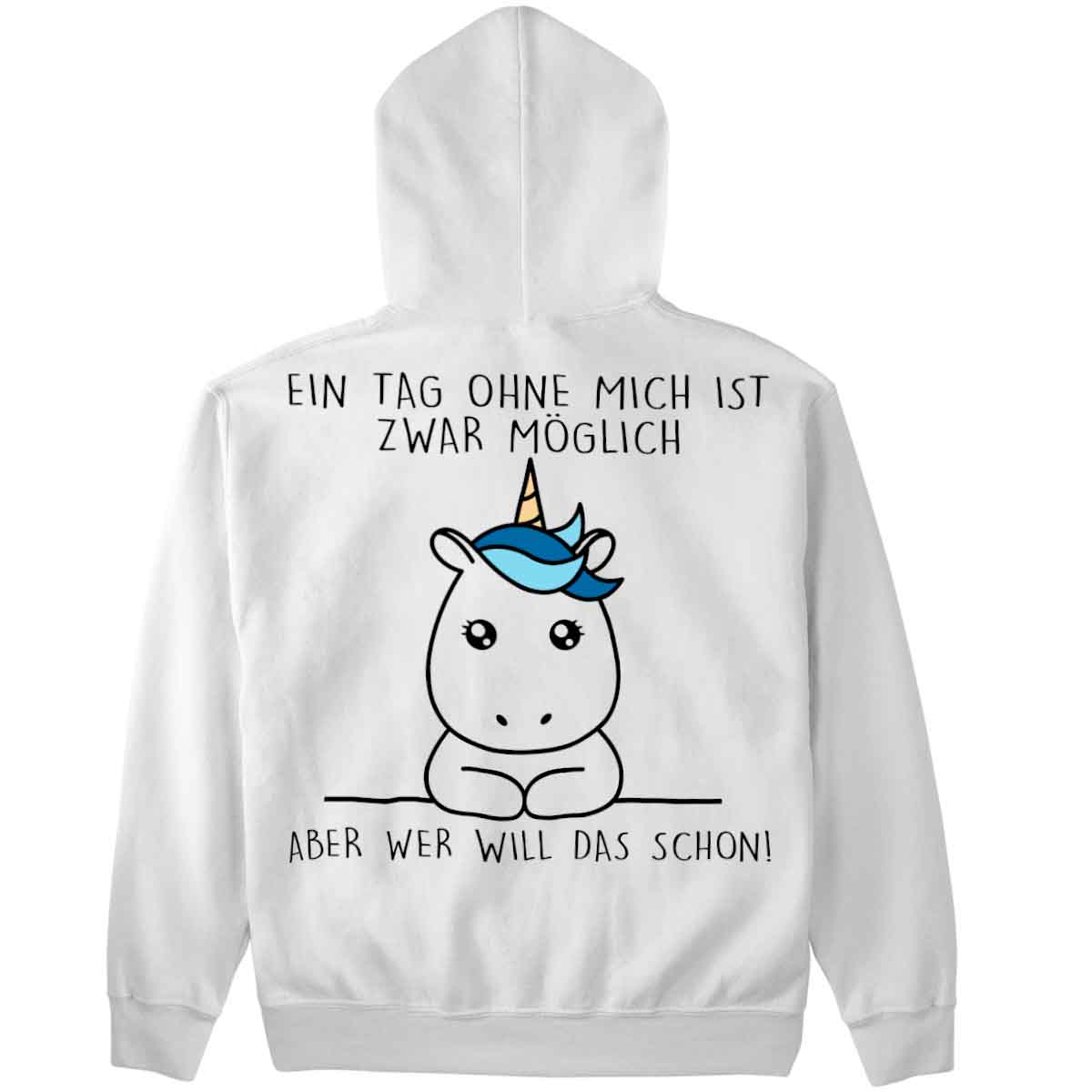Ohne Mich Simple Einhorn - Premium Hoodie Unisex Rückendruck