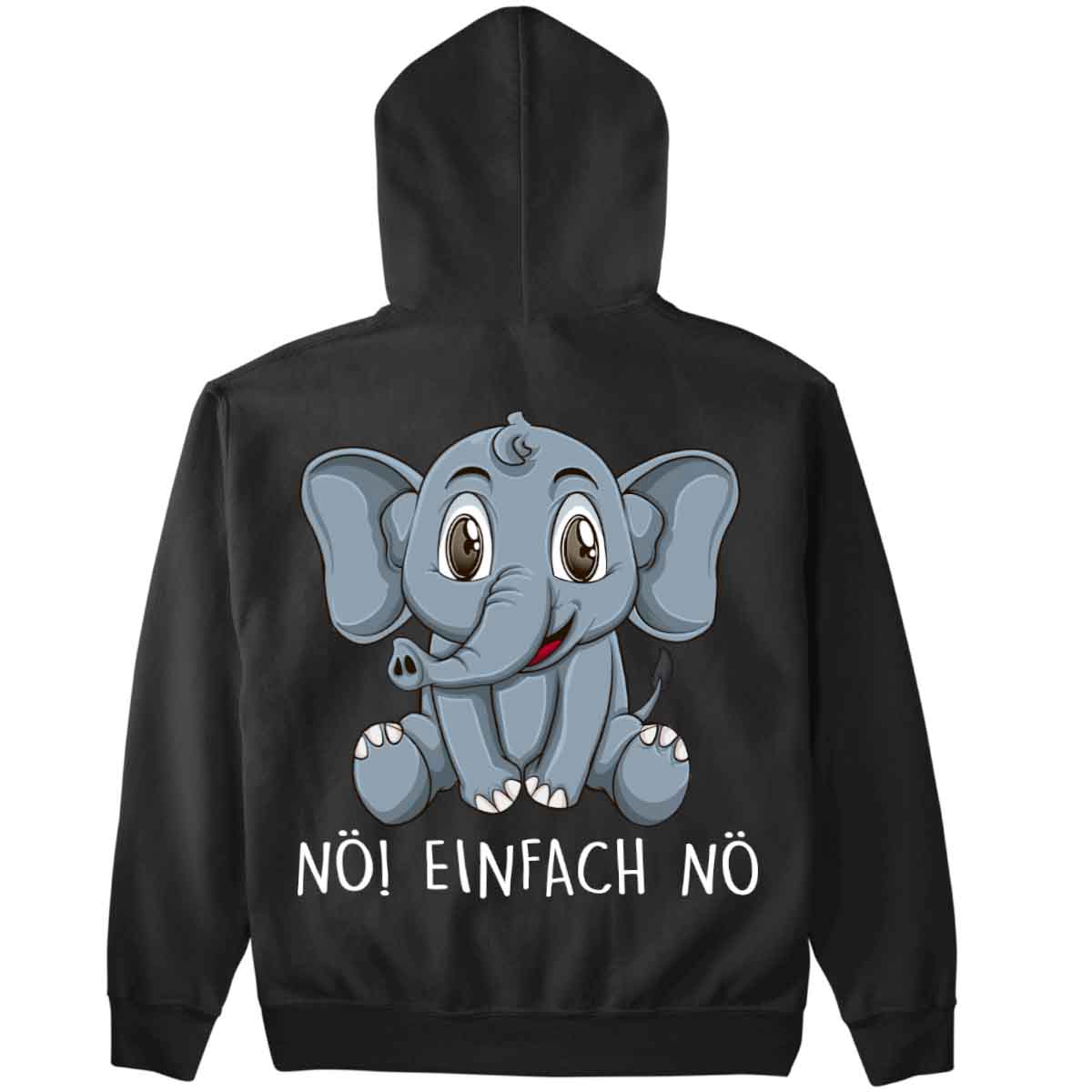 Nö! Elefant - Premium Hoodie Unisex Rückendruck