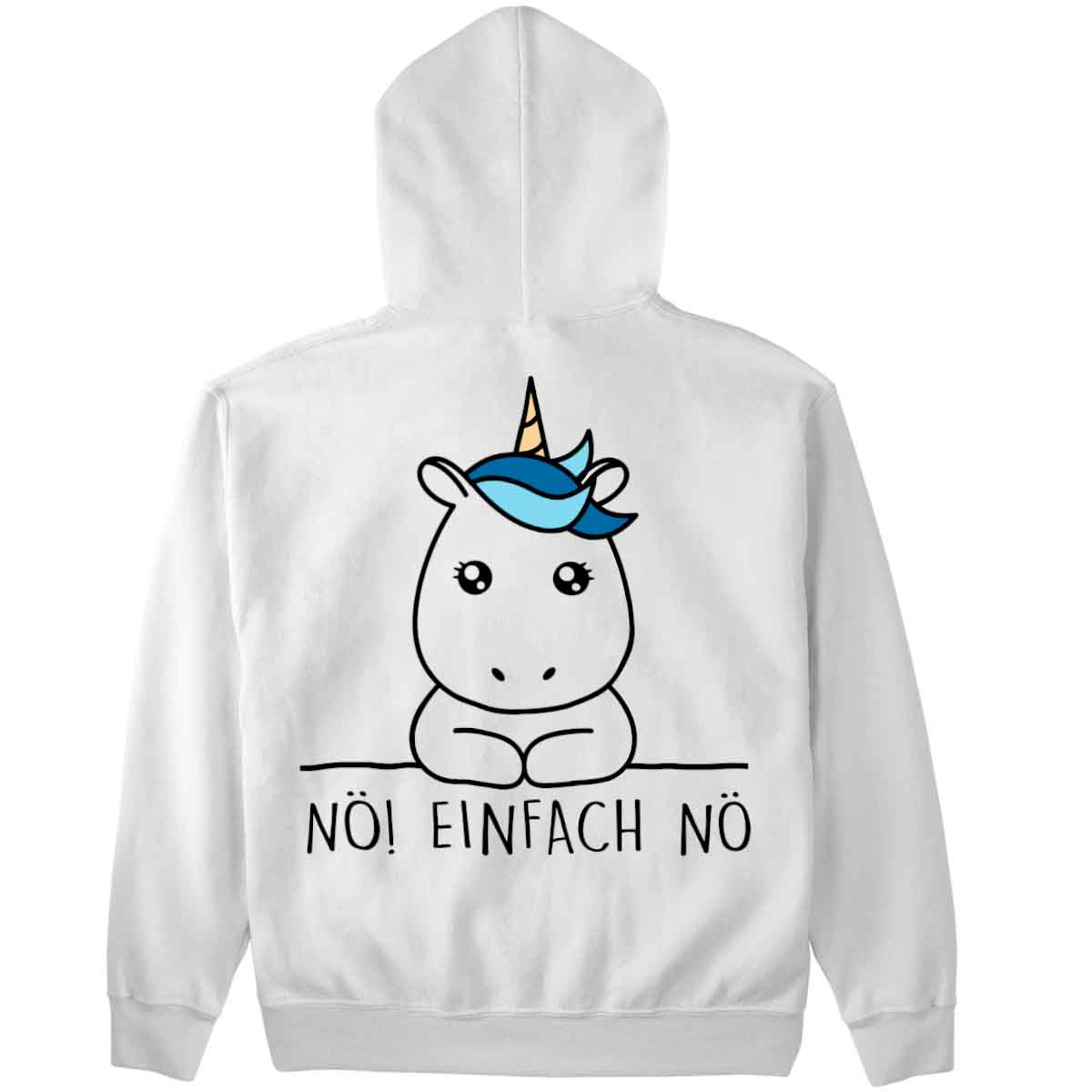 Nö! Simple Einhorn - Premium Hoodie Unisex Rückendruck