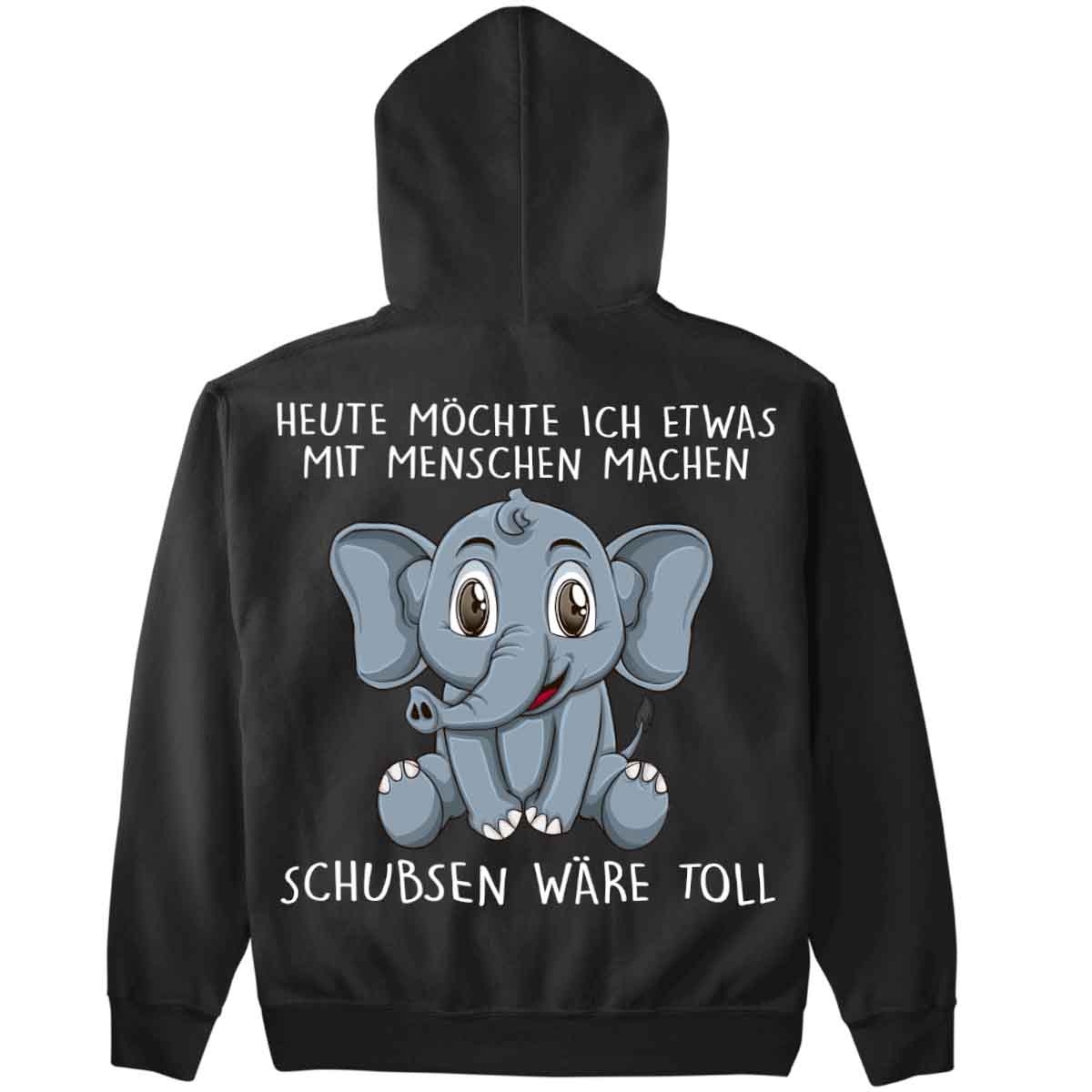 Schubsen Elefant - Premium Hoodie Unisex Rückendruck
