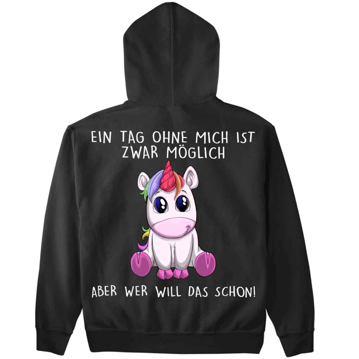 Ohne Mich Einhorn - Premium Hoodie Unisex Rückendruck