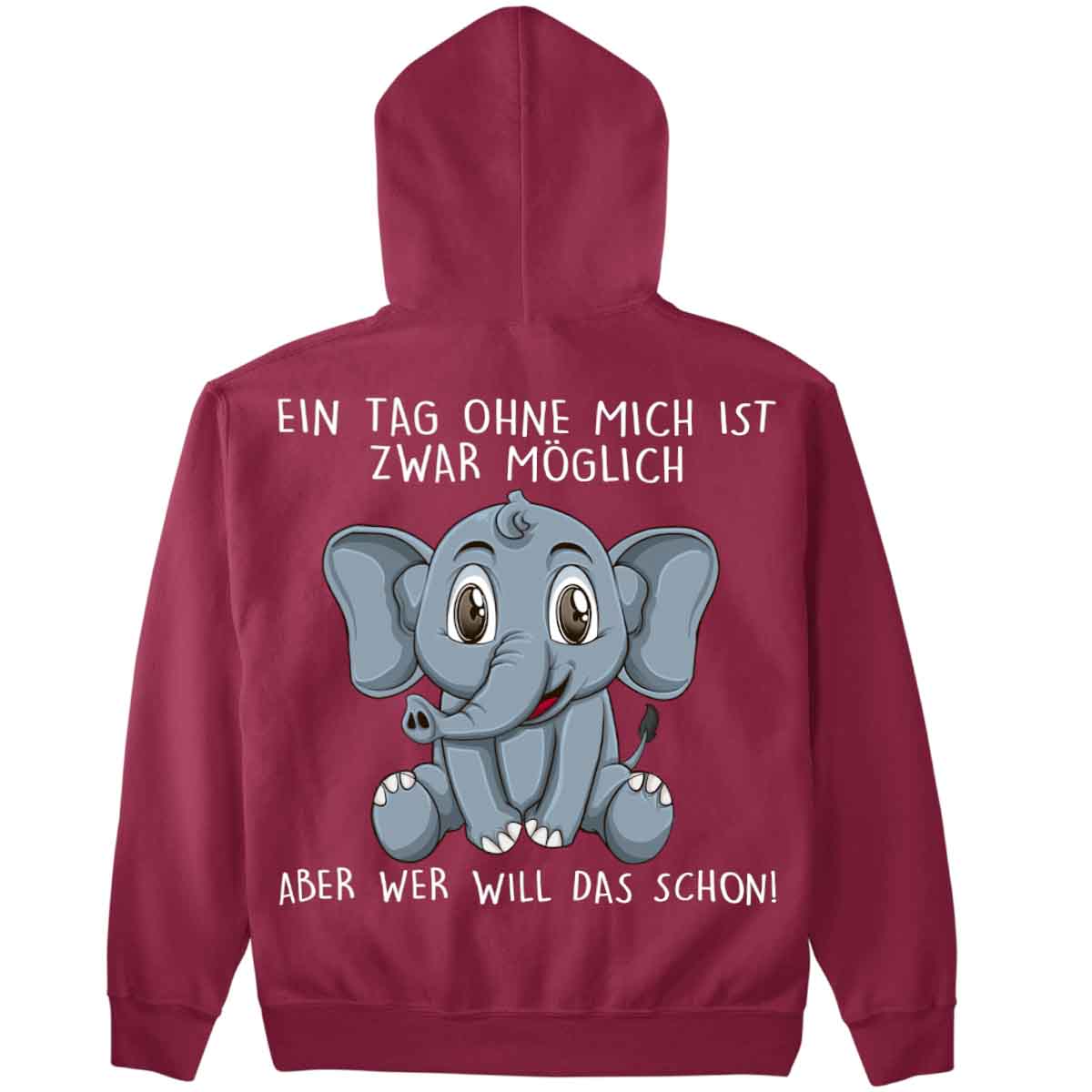 Ohne Mich Elefant - Premium Hoodie Unisex Rückendruck