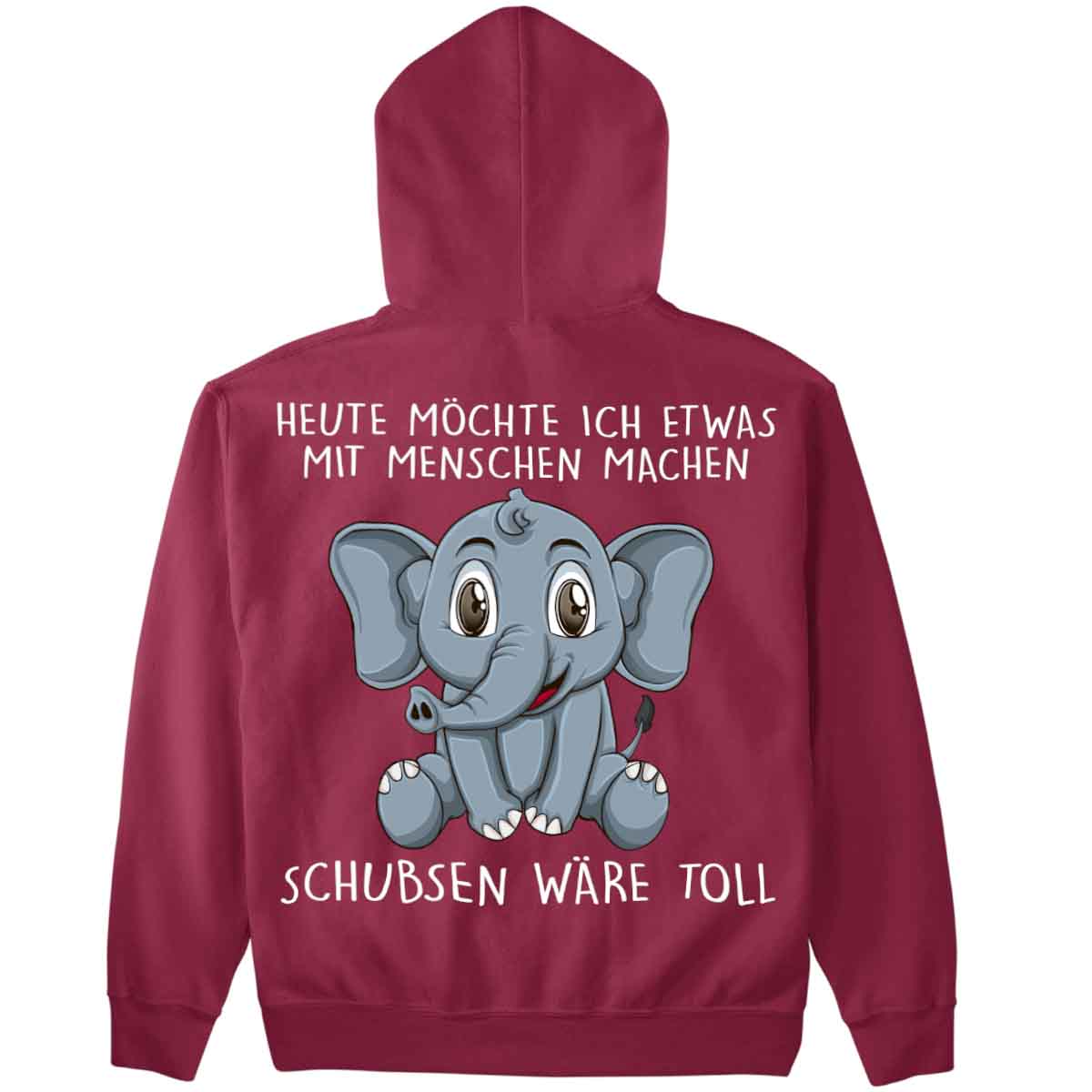 Schubsen Elefant - Premium Hoodie Unisex Rückendruck