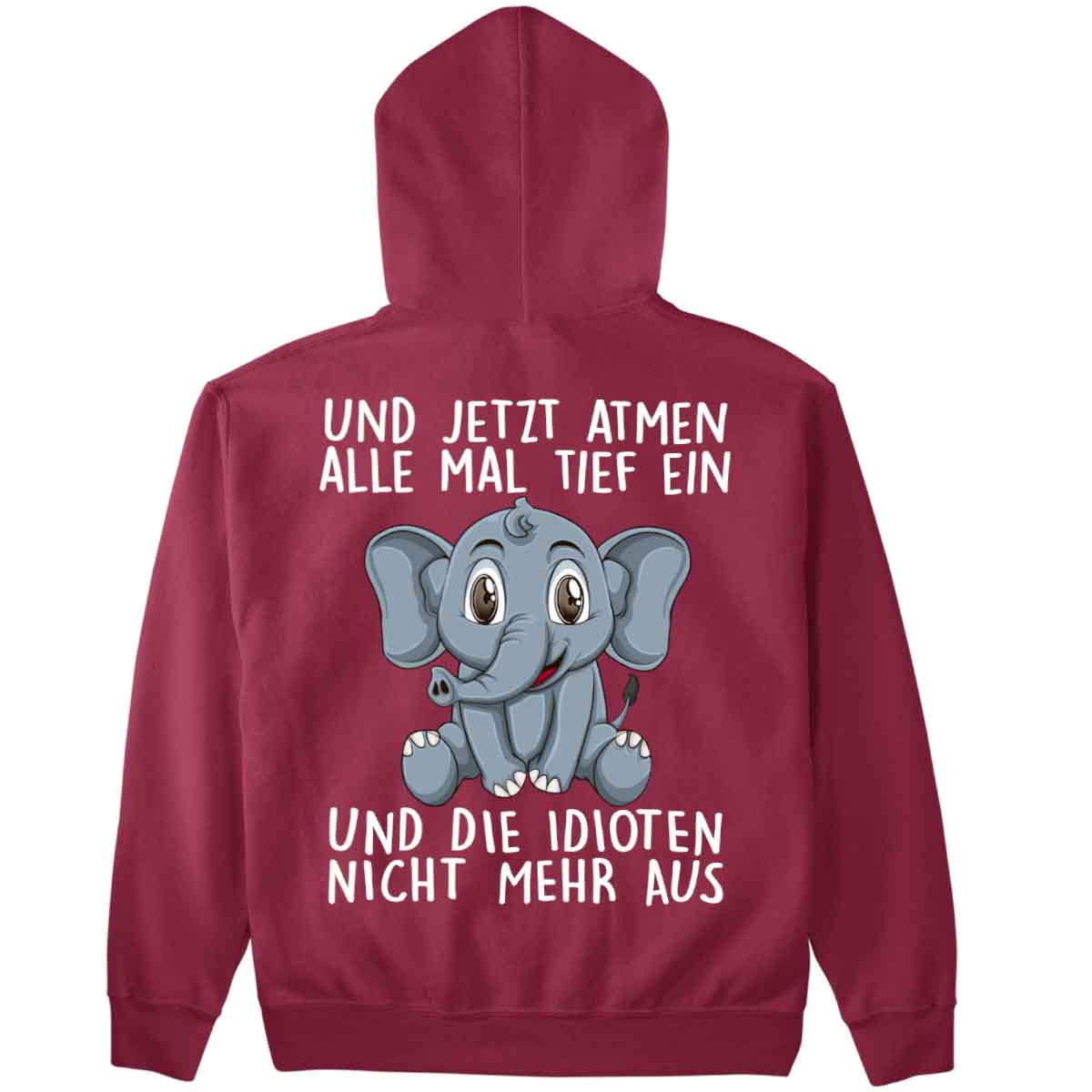 Einatmen Elefant - Premium Hoodie Unisex Rückendruck
