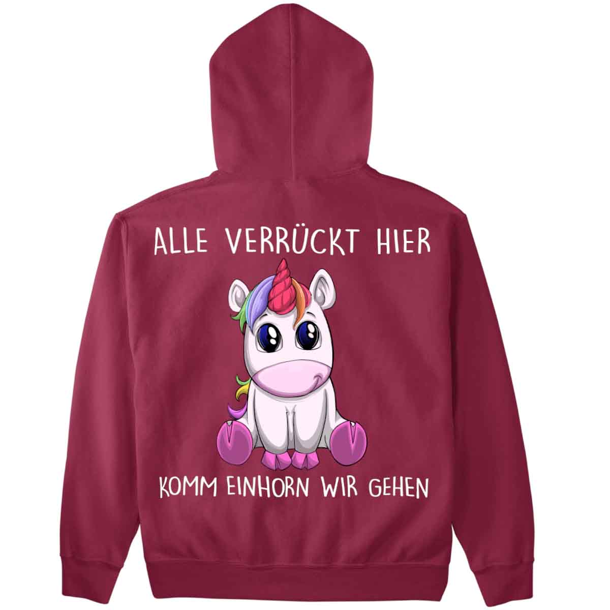 Komm Einhorn - Premium Hoodie Unisex Rückendruck