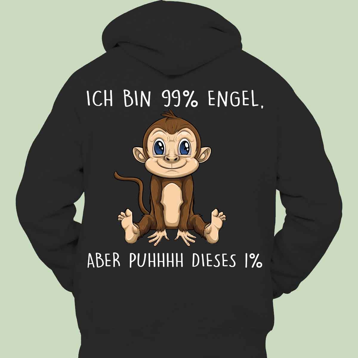 Engel Affe - Hoodie Unisex Rückendruck
