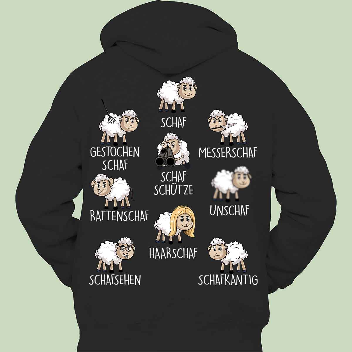 Familie Schaf - Hoodie Unisex Rückendruck