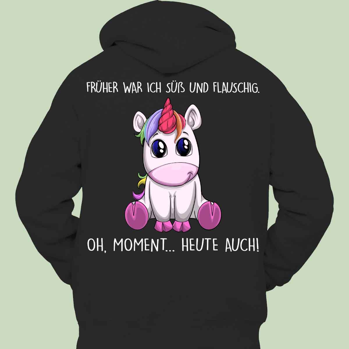 Flauschiges Einhorn - Hoodie Unisex Rückendruck