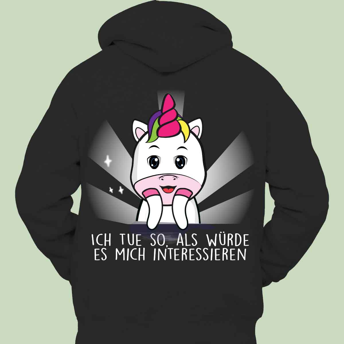 Interessieren Cute Einhorn - Hoodie Unisex Rückendruck