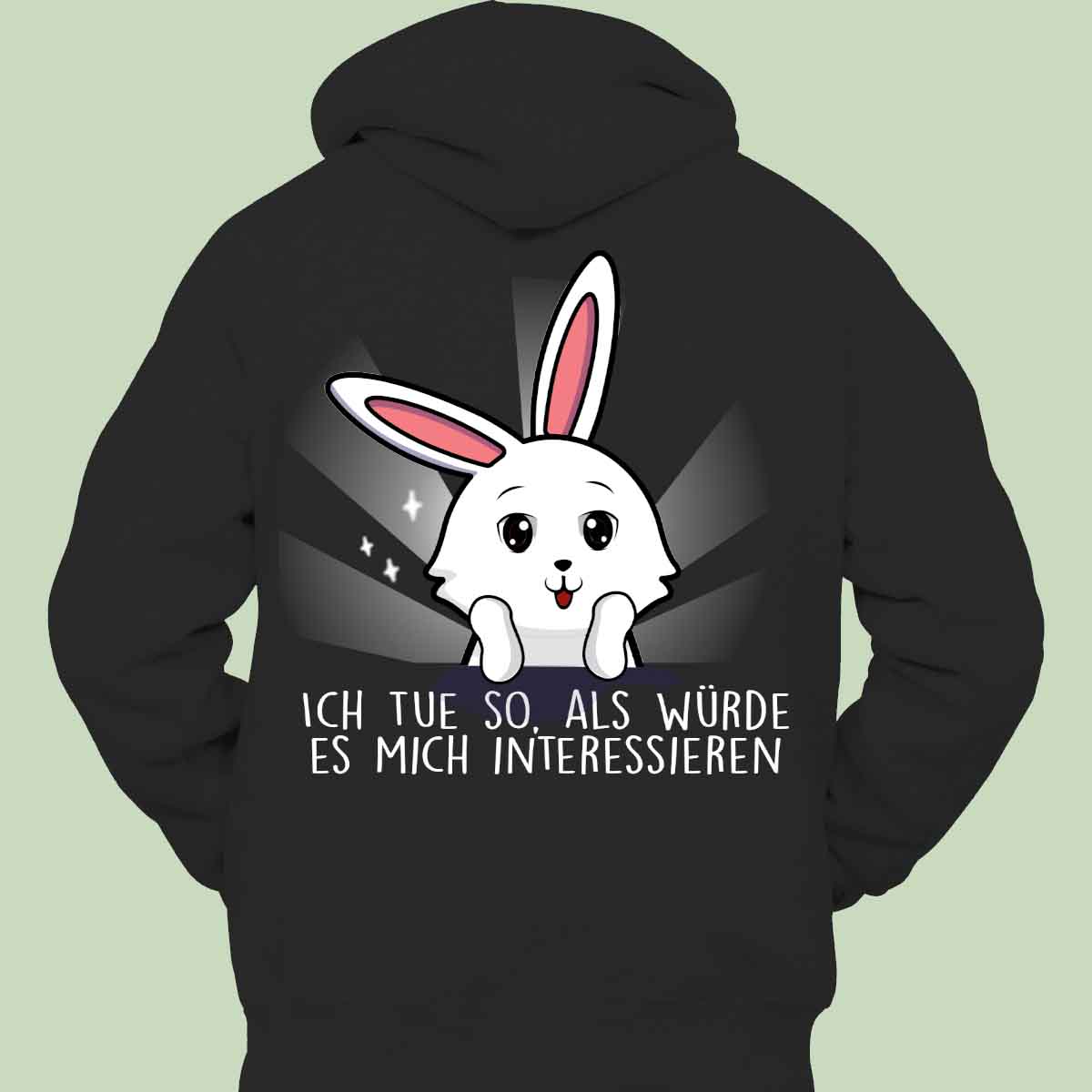 Interessieren Bunny - Hoodie Unisex Rückendruck