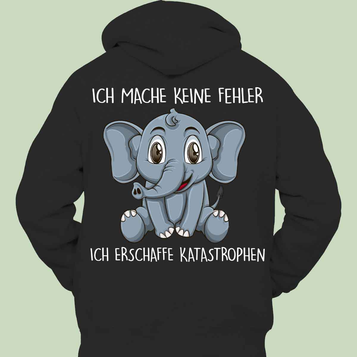 Katastrophen Elefant - Hoodie Unisex Rückendruck
