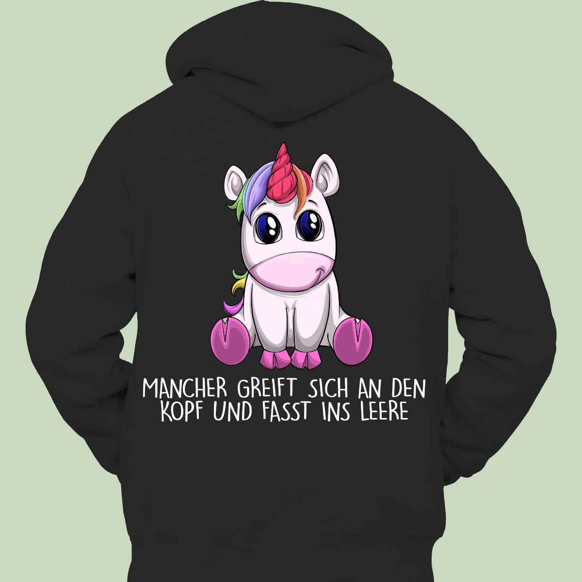 Leere Einhorn - Hoodie Unisex Rückendruck