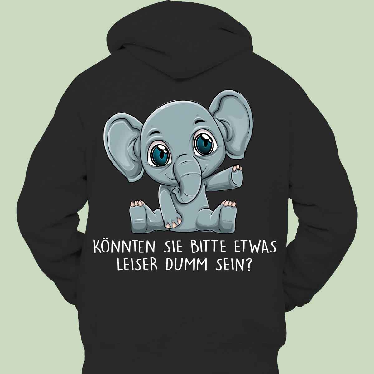 Leise Baby Elefant - Hoodie Unisex Rückendruck
