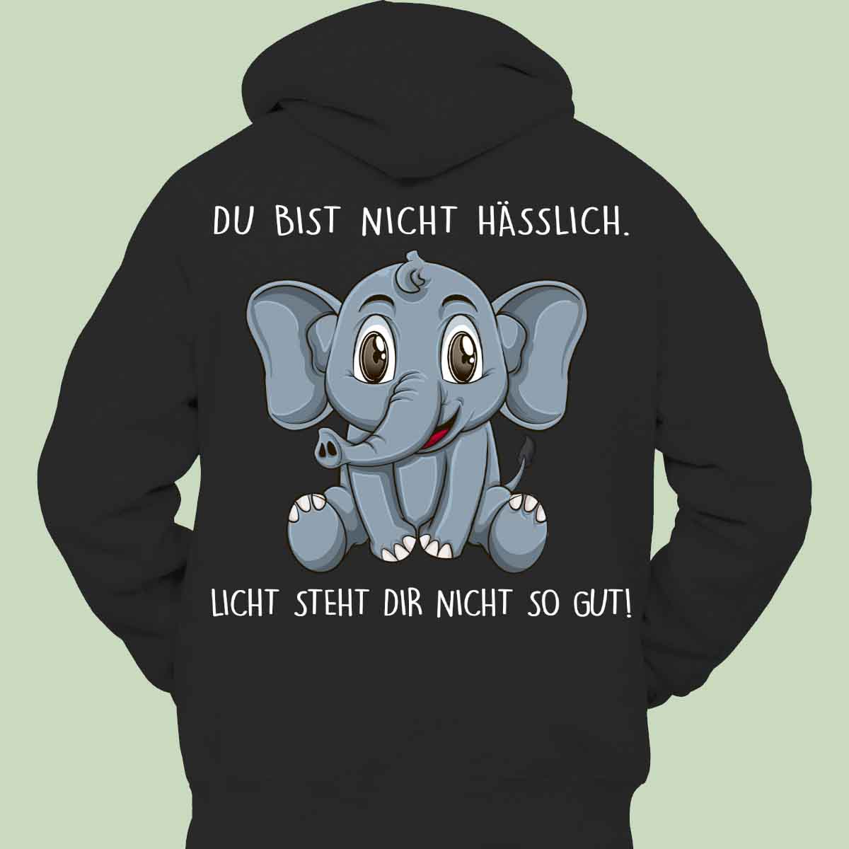 Licht Elefant - Hoodie Unisex Rückendruck