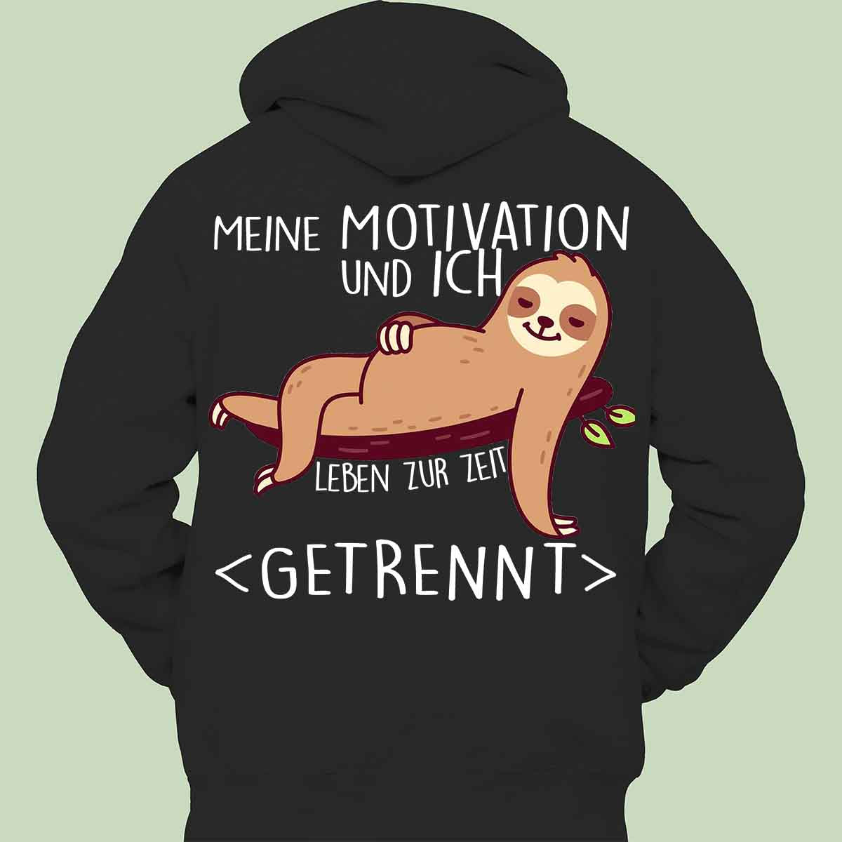 Motivation Faultier - Hoodie Unisex Rückendruck