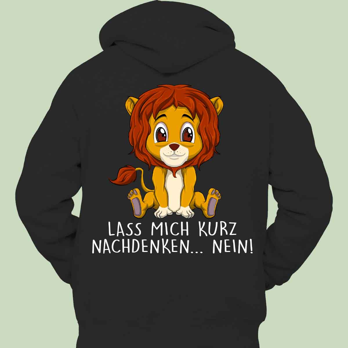Nachdenken Löwe - Hoodie Unisex Rückendruck