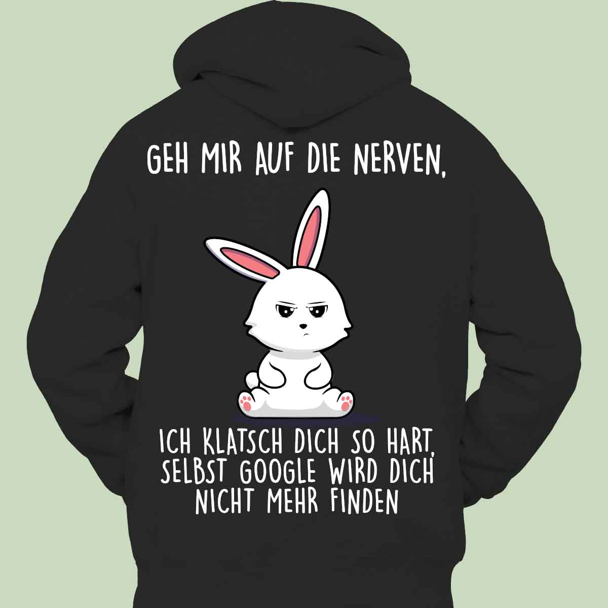 Nerven Cute Bunny - Hoodie Unisex Rückendruck