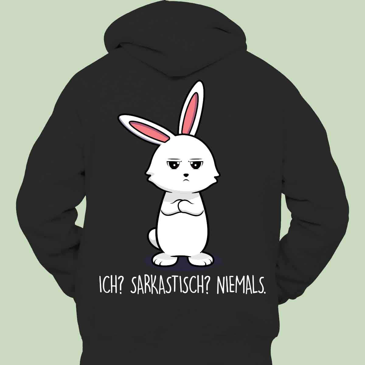 Sarkastisch Bunny - Hoodie Unisex Rückendruck