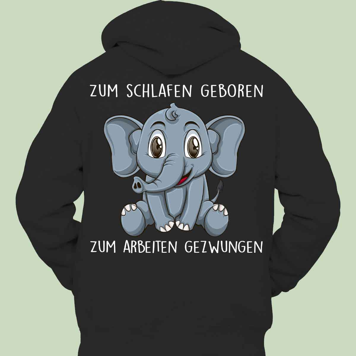 Schlafen Elefant - Hoodie Unisex Rückendruck