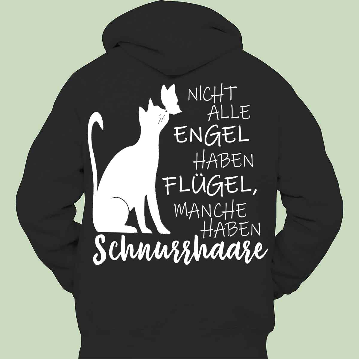 Schnurrhaare - Hoodie Unisex Rückendruck
