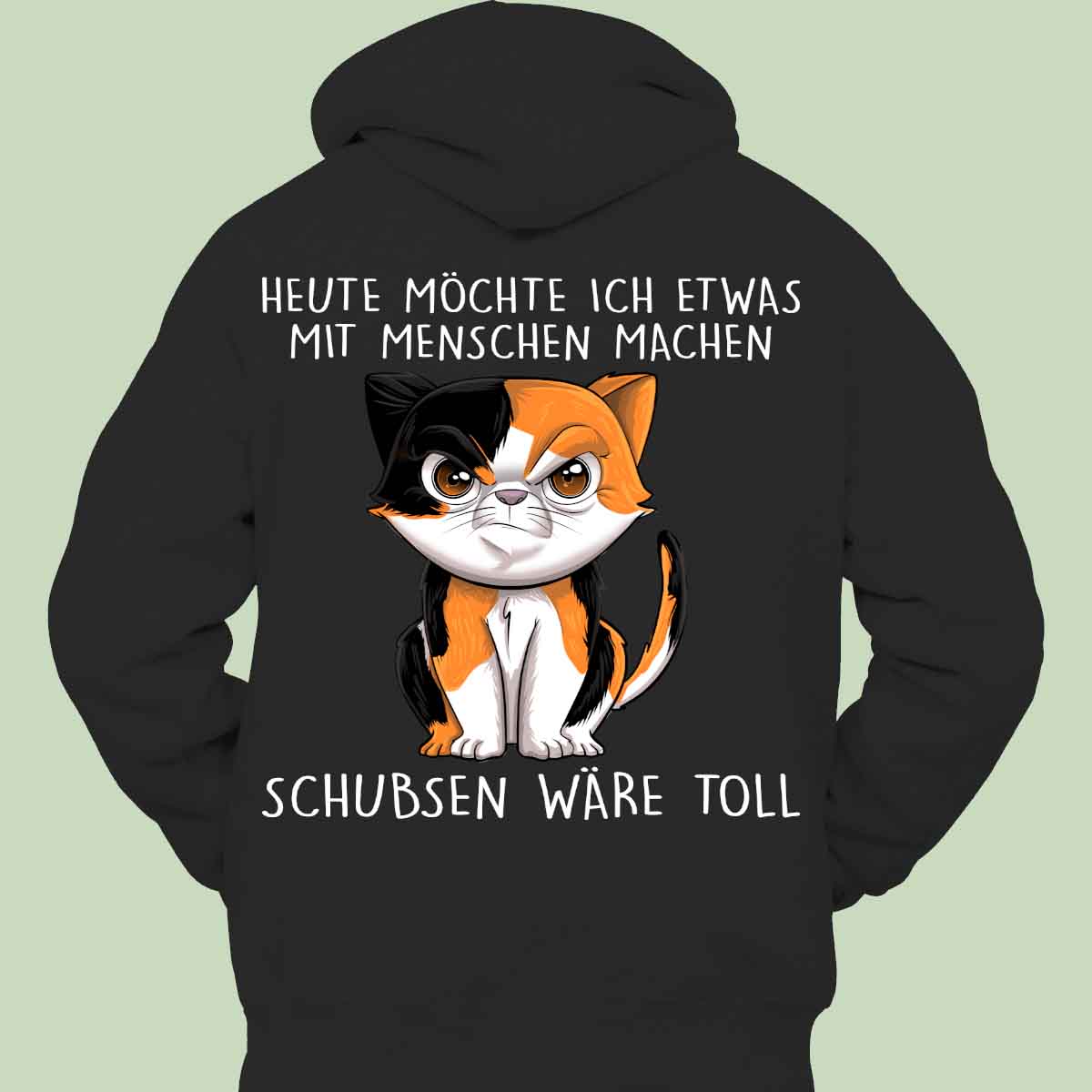 Schubsen Kätzchen - Hoodie Unisex Rückendruck