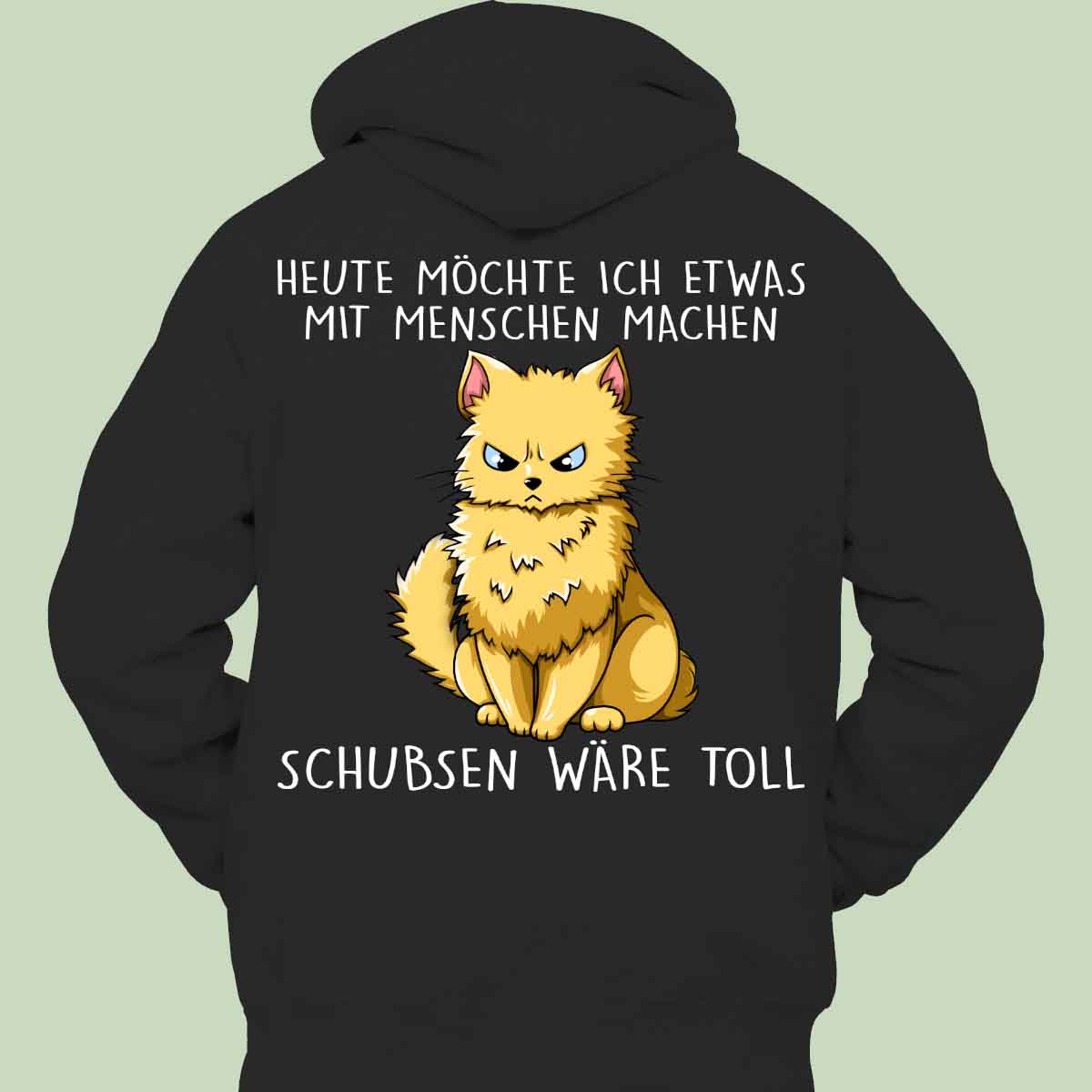 Schubsen Katze - Hoodie Unisex Rückendruck