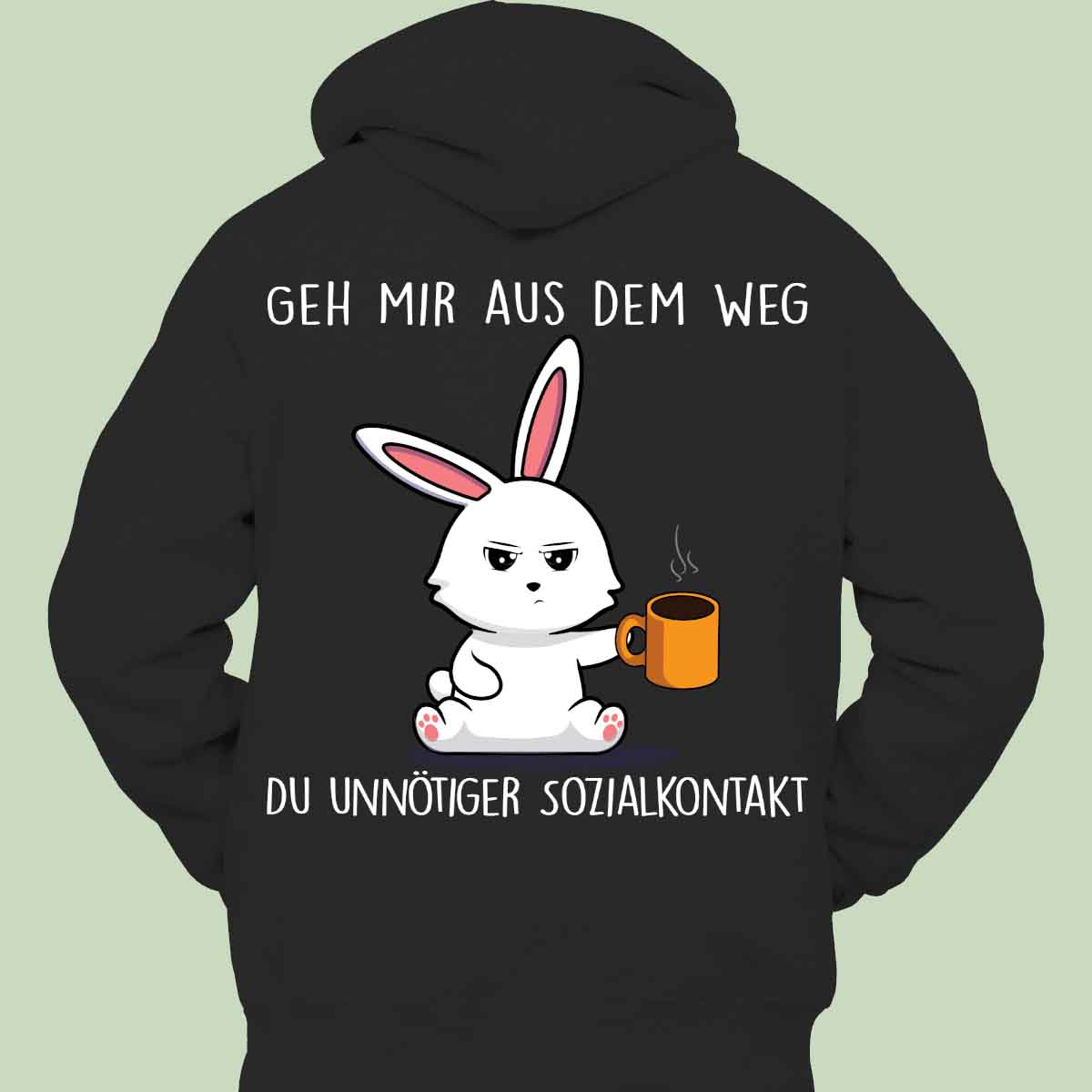 Sozialkontakt Bunny - Hoodie Unisex Rückendruck