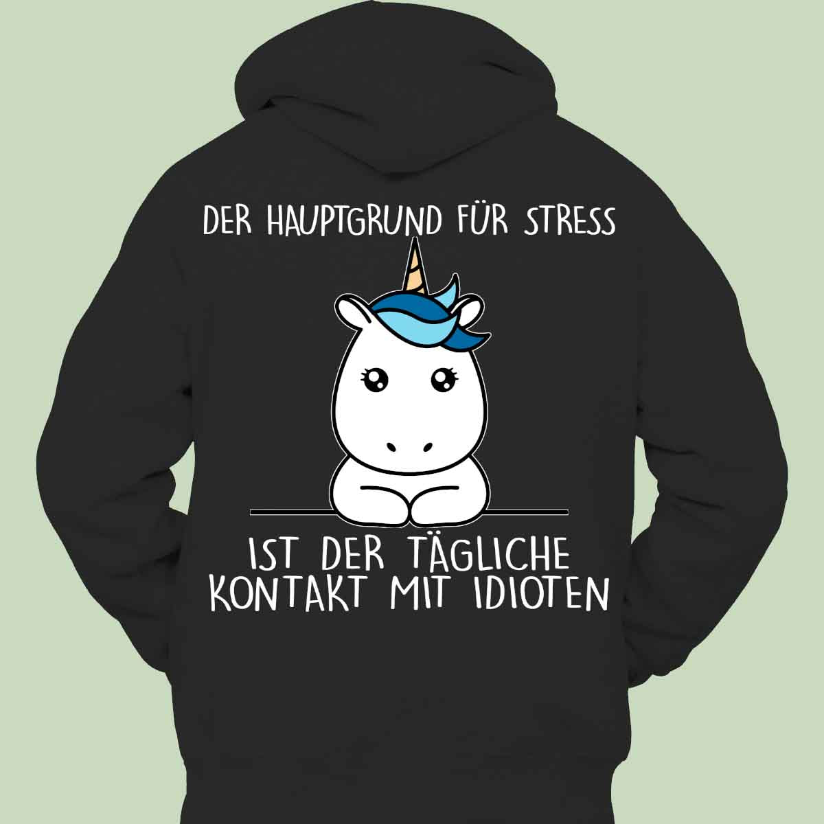 Stress Simple Einhorn - Hoodie Unisex Rückendruck