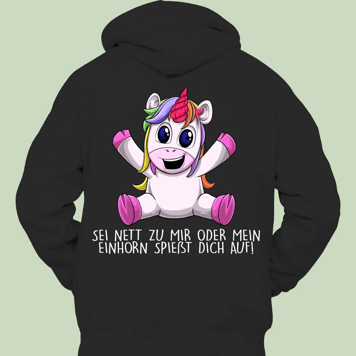 Aufspießen Unicorn - Hoodie Unisex Rückendruck