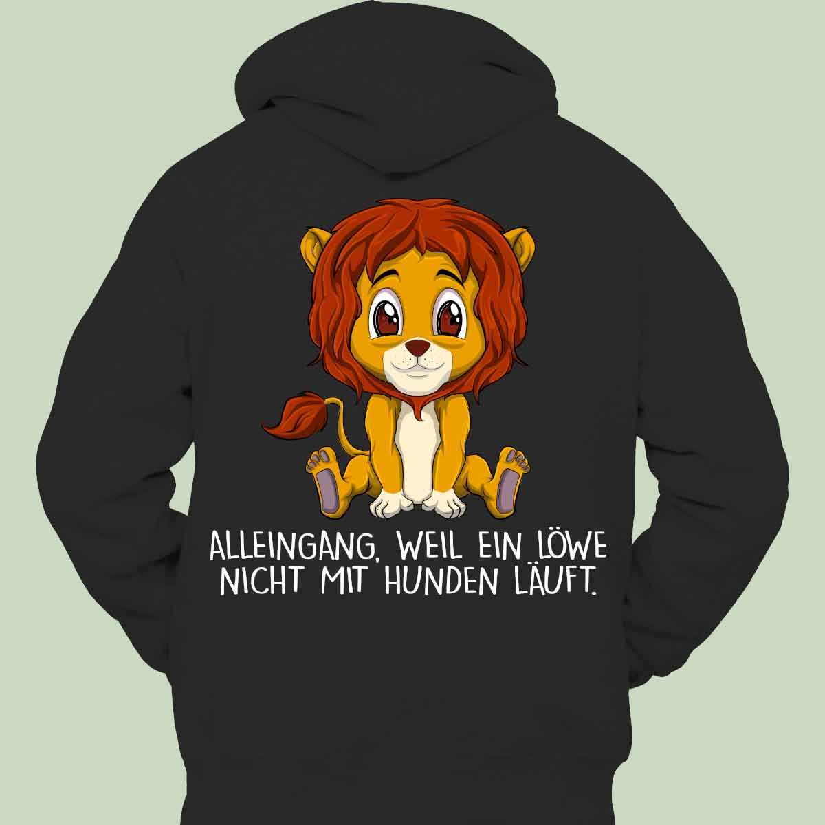 Alleingang Löwe - Hoodie Unisex Rückendruck