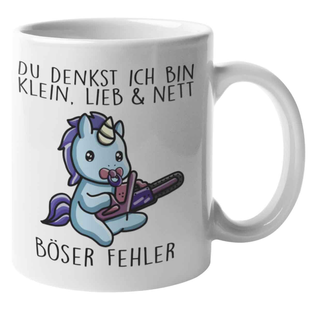 Böser Fehler Cute Einhorn - Tasse