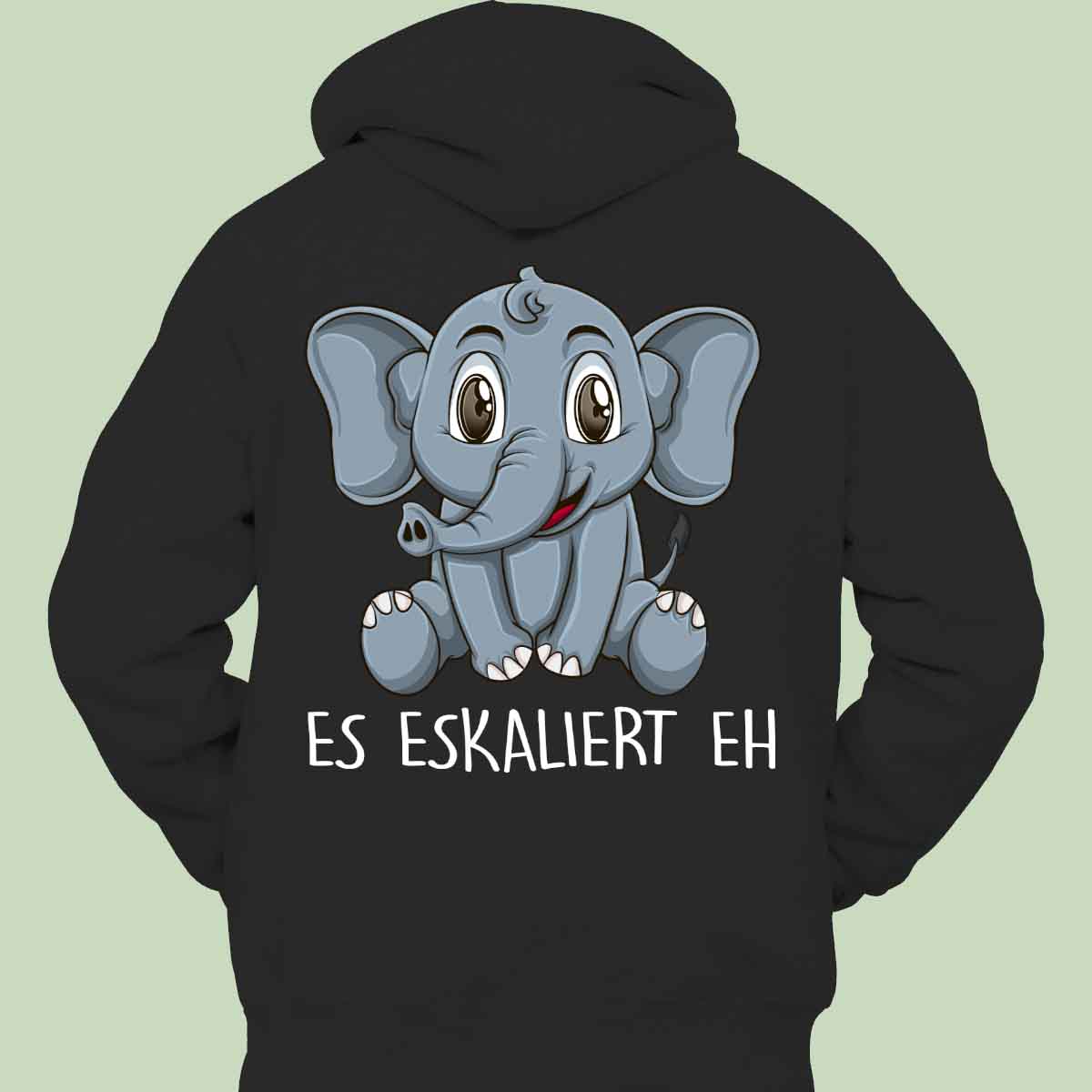 Eskalation Elefant - Hoodie Unisex Rückendruck