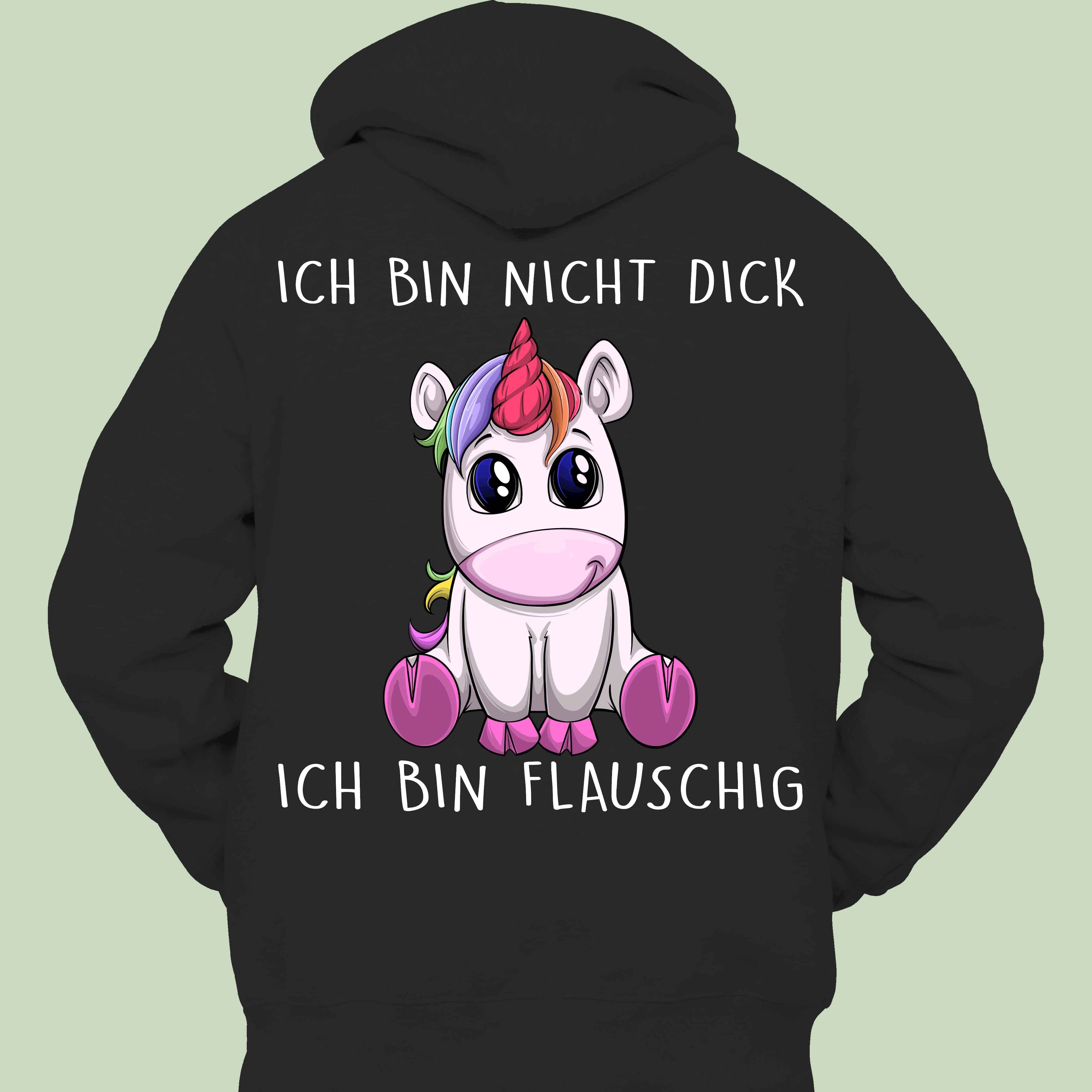 Flauschig Einhorn - Hoodie Unisex Rückendruck