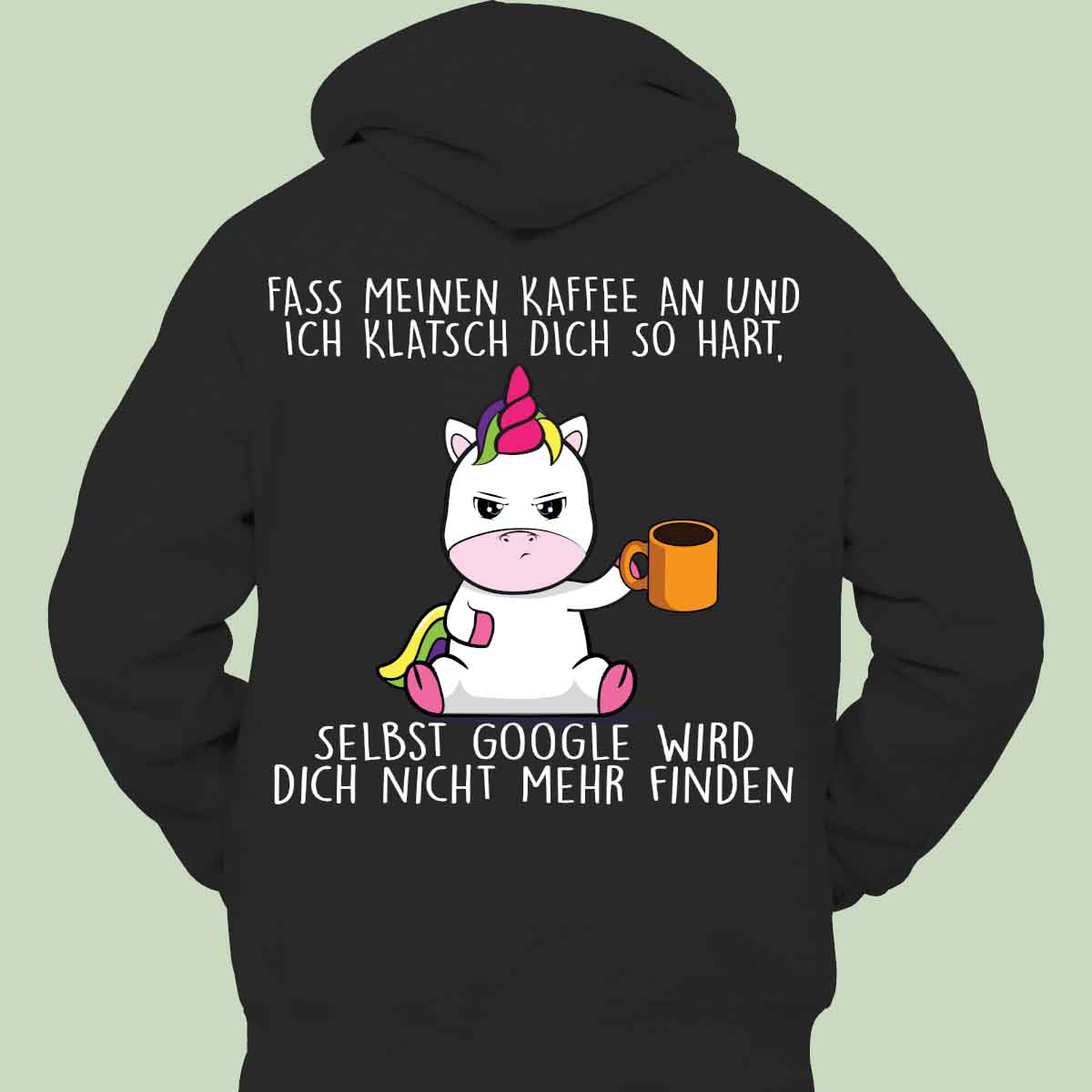Google Cute Einhorn - Hoodie Unisex Rückendruck