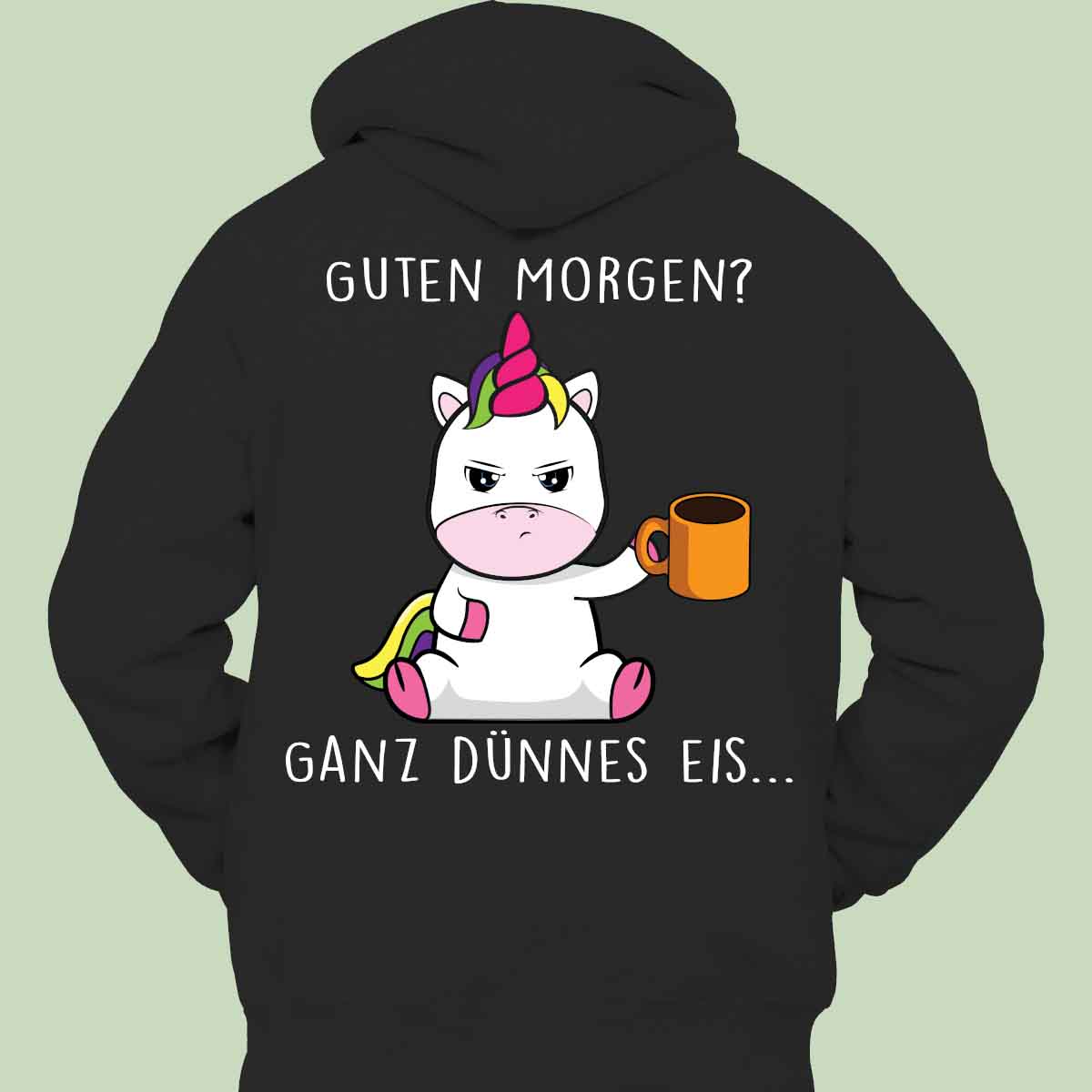 Guten Morgen Cute Einhorn - Hoodie Unisex Rückendruck