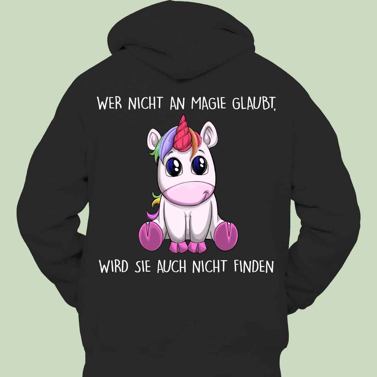 Magie Einhorn - Hoodie Unisex Rückendruck