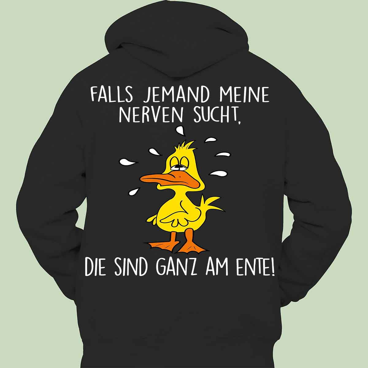 Nerven Ente - Hoodie Unisex Rückendruck